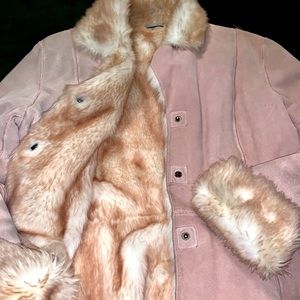 Wilson leather suede fur coat